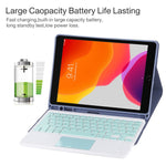 TG-102BC Teclado Bluetooth Verde Destacável + Capa de Tablet em Pele Microfibra para iPad 10.2 polegadas / iPad Air (2019), com Touch Pad & Suporte para Caneta, Teclado Verde
