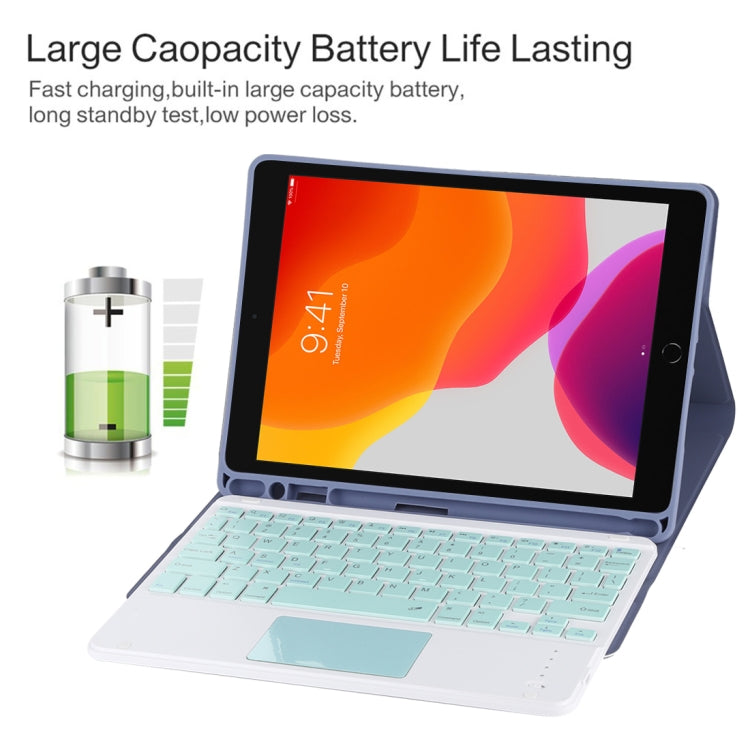 TG-102BC Teclado Bluetooth Verde Destacável + Capa de Tablet em Pele Microfibra para iPad 10.2 polegadas / iPad Air (2019), com Touch Pad & Suporte para Caneta, Teclado Verde