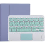 TG-102BC Teclado Bluetooth Verde Destacável + Capa de Tablet em Pele Microfibra para iPad 10.2 polegadas / iPad Air (2019), com Touch Pad & Suporte para Caneta, Teclado Verde