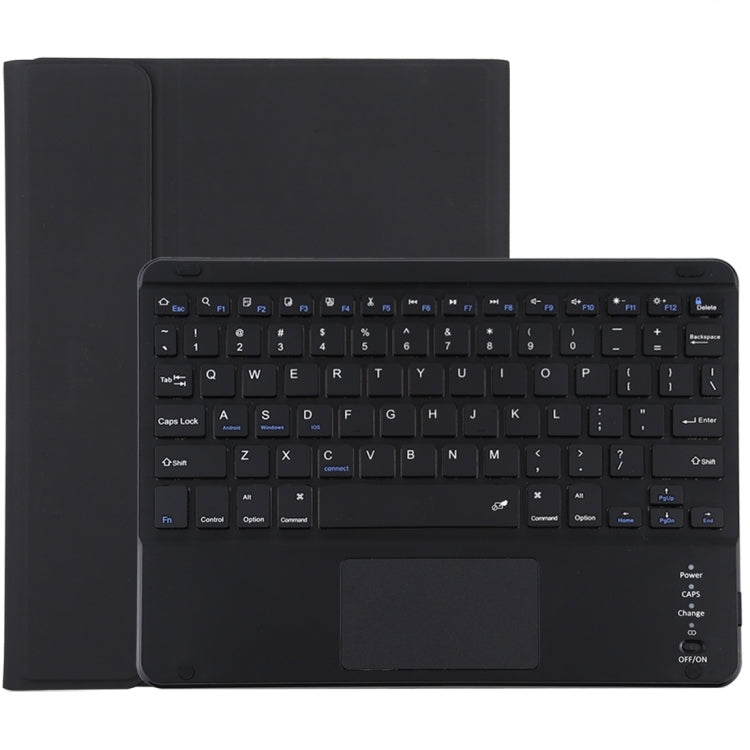 Teclado Bluetooth preto destacável TG109BC + Capa de tablet em pele de microfibra para iPad Air 2020, com touchpad, suporte para caneta e suporte, TG109BC