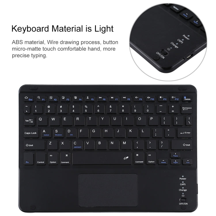 Teclado Bluetooth preto destacável TG109BC + Capa de tablet em pele de microfibra para iPad Air 2020, com touchpad, suporte para caneta e suporte, TG109BC