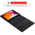 Teclado Bluetooth preto destacável TG109BC + Capa de tablet em pele de microfibra para iPad Air 2020, com touchpad, suporte para caneta e suporte, TG109BC