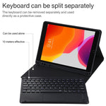 Teclado Bluetooth preto destacável TG109BC + Capa de tablet em pele de microfibra para iPad Air 2020, com touchpad, suporte para caneta e suporte, TG109BC
