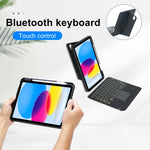 T10-AS Para iPad 11 2025 / iPad 10ª Geração 10.9 2022 Teclado Bluetooth Tipo Dividido com Retroiluminação e Toque, Capa em Pele, T10-A