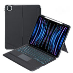 T129-AS para iPad Air 13 2025 / Pro 12,9 2022 / 2021 / 2020 / 2018 Teclado Bluetooth dividido com retroiluminação tátil Capa de pele, T129-AS