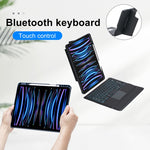 T129-AS para iPad Air 13 2025 / Pro 12,9 2022 / 2021 / 2020 / 2018 Teclado Bluetooth dividido com retroiluminação tátil Capa de pele, T129-AS