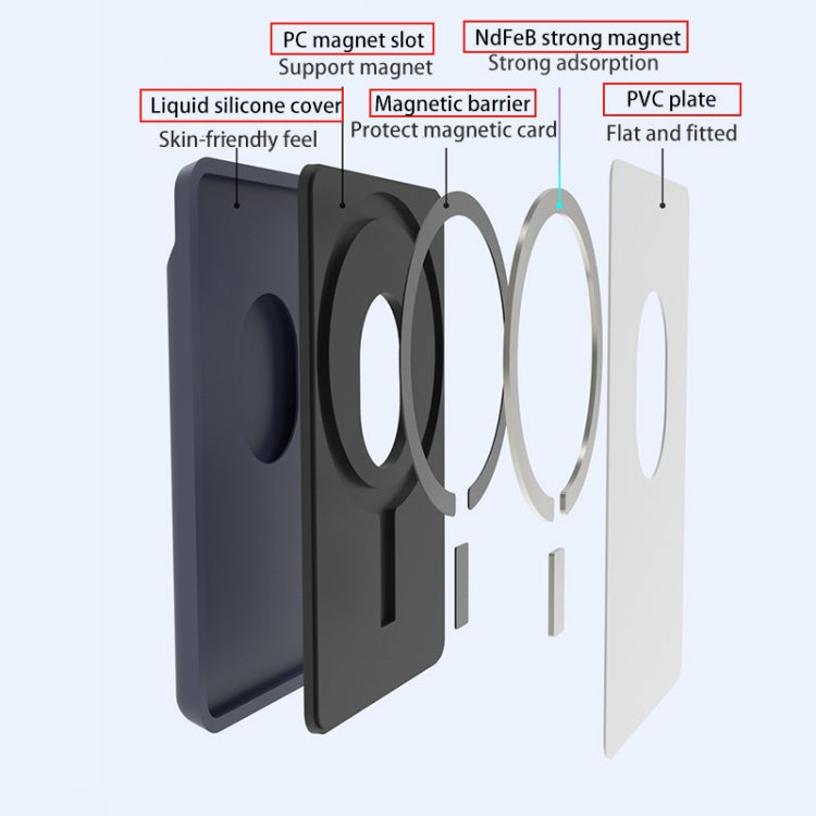 Bolsa Carteira de Silicone para Série iPhone 13 / Série iPhone 12 Porta Cartões Anti-Desmagnetização Adesivo Magnético Magsafing