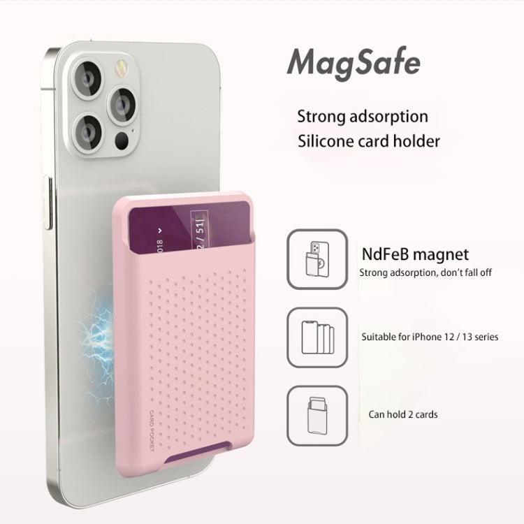 Bolsa Carteira de Silicone para Série iPhone 13 / Série iPhone 12 Porta Cartões Anti-Desmagnetização Adesivo Magnético Magsafing