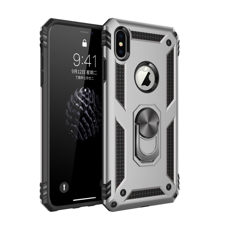 For iPhone XS Max Armor Shockproof TPU + PC Protective Case with 360 Degree Rotation Holder, For iPhone XS Max