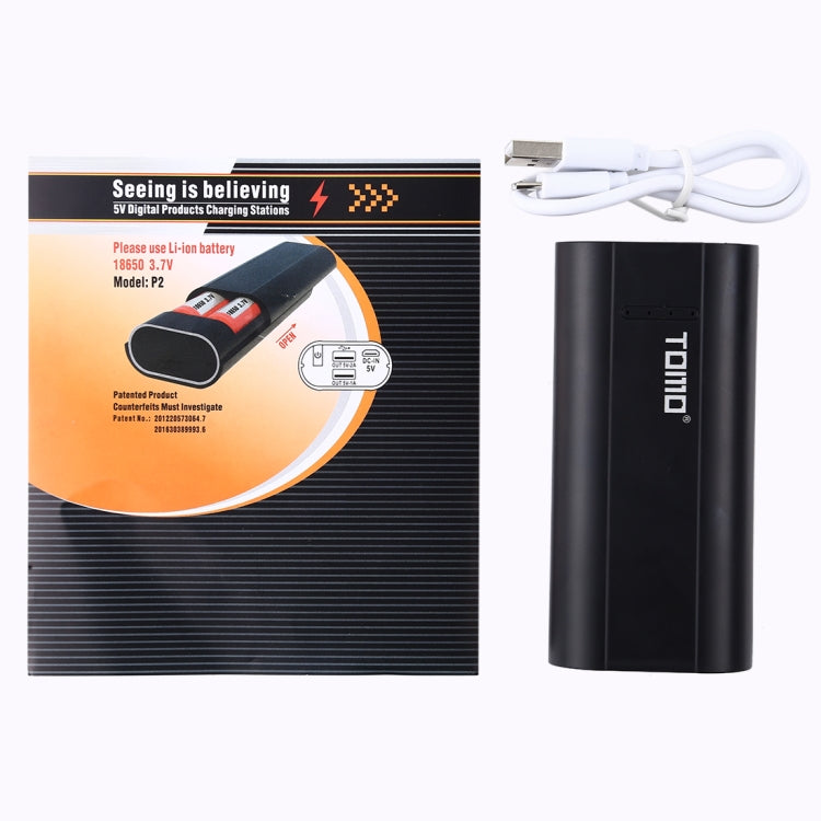 Carregador Inteligente de 2 Baterias USB TOMO P2 com Luz Indicadora para Bateria Li-ion 18650, TOMO P2