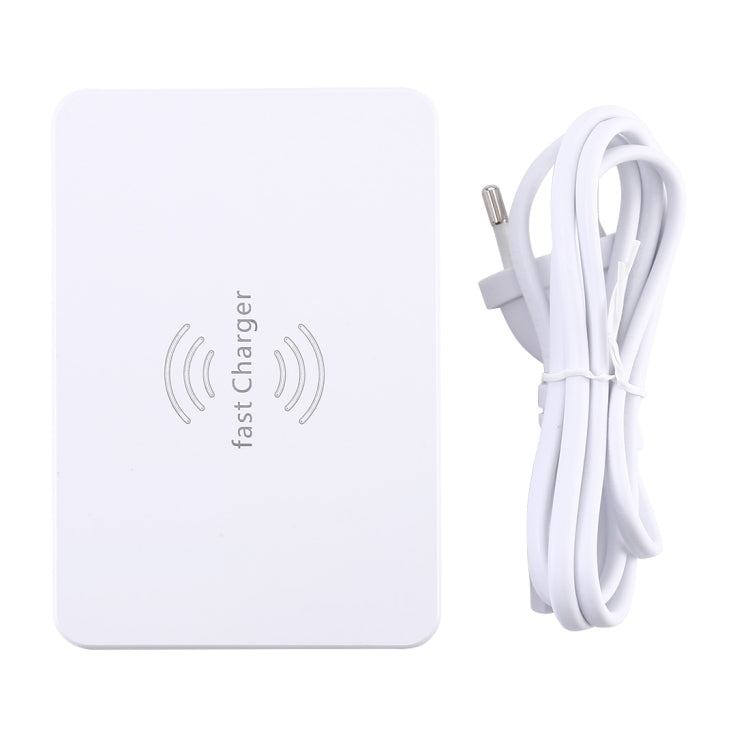 Carregador WLX-818F 6 em 1 10W QC3.0 sem fios + USB-C / Type-C + 4 portas USB com ecrã LCD inteligente, ficha EU / AU, ficha EU / AU (branco)