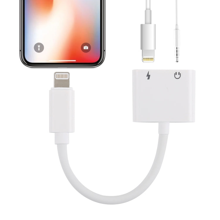 Adaptador de Áudio e Carregamento 2 em 1 Fêmea 8 Pinos + Fêmea 3,5mm para Macho 8 Pinos GL011