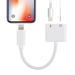 Adaptador de Áudio e Carregamento 2 em 1 Fêmea 8 Pinos + Fêmea 3,5mm para Macho 8 Pinos GL011