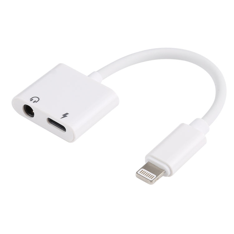Adaptador de Áudio e Carregamento 2 em 1 Fêmea 8 Pinos + Fêmea 3,5mm para Macho 8 Pinos GL011