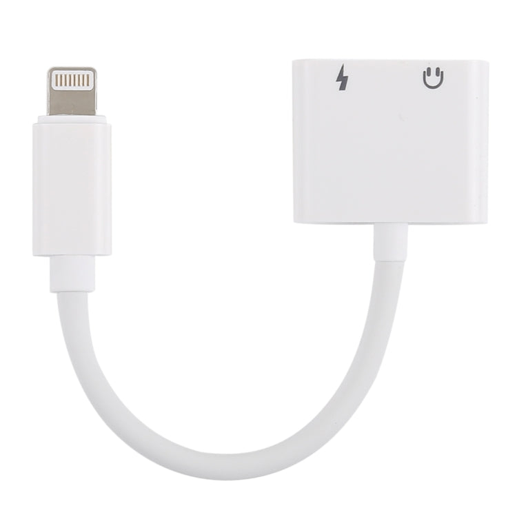 Adaptador de Áudio e Carregamento 2 em 1 Fêmea 8 Pinos + Fêmea 3,5mm para Macho 8 Pinos GL011