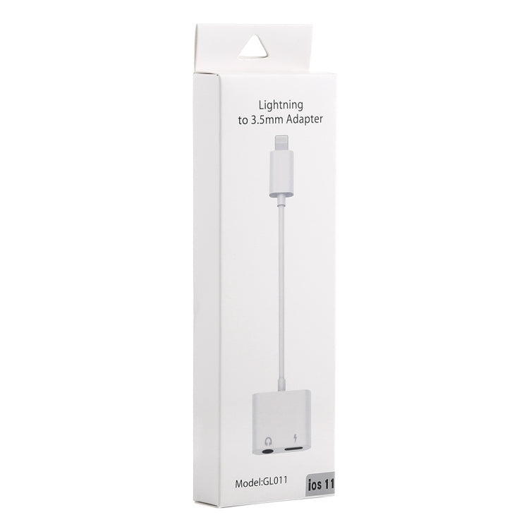 Adaptador de Áudio e Carregamento 2 em 1 Fêmea 8 Pinos + Fêmea 3,5mm para Macho 8 Pinos GL011