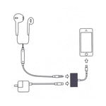 Adaptador de Áudio e Carregamento 2 em 1 Fêmea 8 Pinos + Fêmea 3,5mm para Macho 8 Pinos GL011