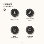 Auricular Sem Fios ROCK Space O2 HiFi Bluetooth 5.0 com Microfone, Suporta Cartão TF, Space O2