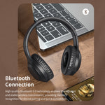Auricular Sem Fios ROCK Space O2 HiFi Bluetooth 5.0 com Microfone, Suporta Cartão TF, Space O2