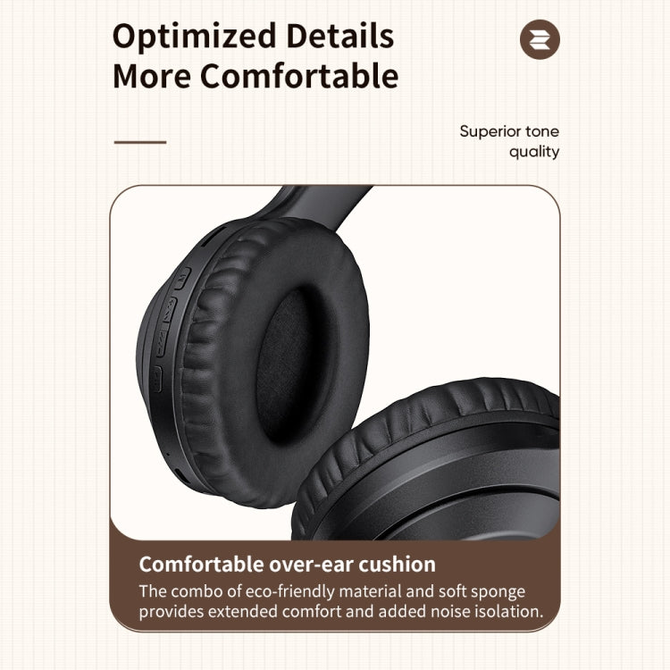 Auricular Sem Fios ROCK Space O2 HiFi Bluetooth 5.0 com Microfone, Suporta Cartão TF, Space O2