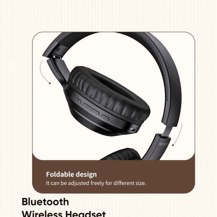 Auricular Sem Fios ROCK Space O2 HiFi Bluetooth 5.0 com Microfone, Suporta Cartão TF, Space O2