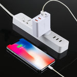 Carregador de Parede de Viagem A3P com Saída Máxima de 3A USB-C / Type-C + QC3.0 + USB Duplo 4 Portas, Plugue UK