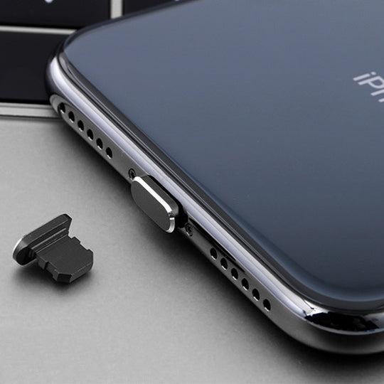 2 Peças de Tampão Universal Anti-Pó em Metal para Porta de Carregamento de 8 Pinos para iPhone