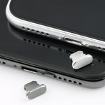 2 Peças de Tampão Universal Anti-Pó em Metal para Porta de Carregamento de 8 Pinos para iPhone
