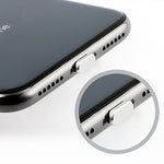 2 Peças de Tampão Universal Anti-Pó em Metal para Porta de Carregamento de 8 Pinos para iPhone