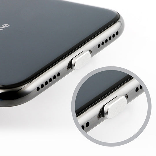 2 Peças de Tampão Universal Anti-Pó em Metal para Porta de Carregamento de 8 Pinos para iPhone