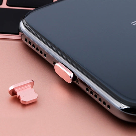 2 Peças de Tampão Universal Anti-Pó em Metal para Porta de Carregamento de 8 Pinos para iPhone
