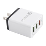 Carregador Rápido de Viagem AR-QC-03 com 3 Portas USB 2.1A, Plugue US, AR-QC-03 US, Plugue AR-QC-03 US Azul