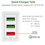 Carregador Rápido de Viagem AR-QC-03 com 3 Portas USB 2.1A, Plugue US, AR-QC-03 US, Plugue AR-QC-03 US Azul