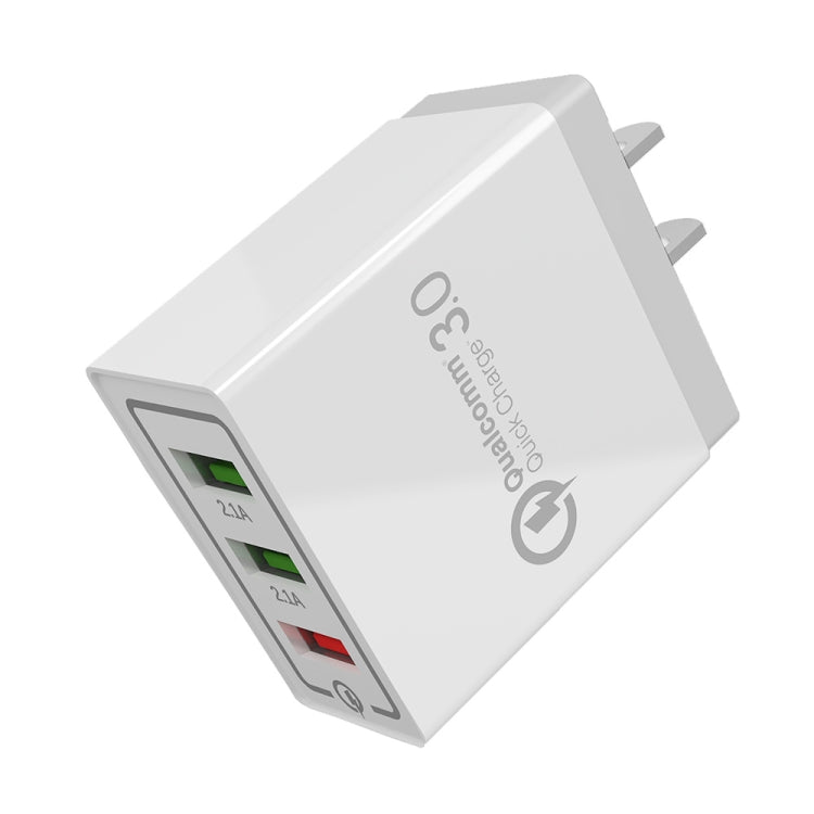 Carregador Rápido de Viagem AR-QC-03 com 3 Portas USB 2.1A, Plugue US, AR-QC-03 US, Plugue AR-QC-03 US Azul