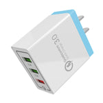 Carregador Rápido de Viagem AR-QC-03 com 3 Portas USB 2.1A, Plugue US, AR-QC-03 US, Plugue AR-QC-03 US Azul