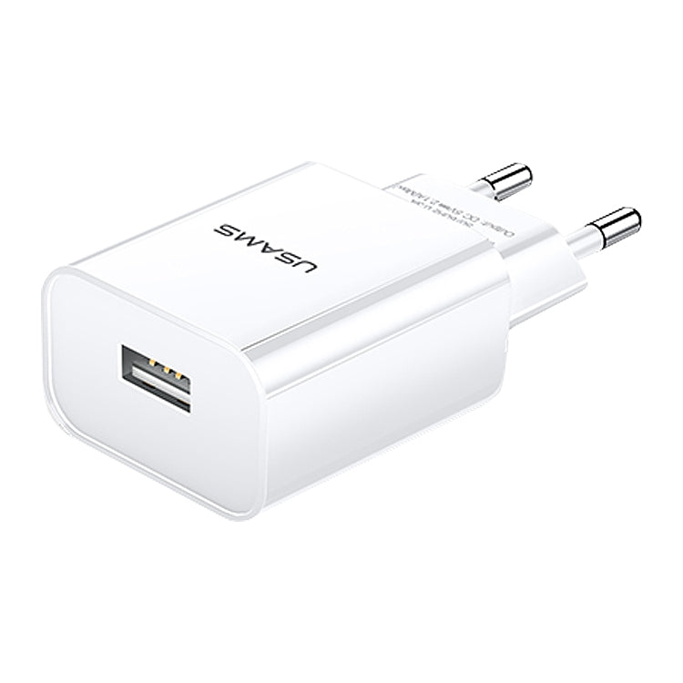 Carregador de Viagem USB Único USAMS US-CC075 T18 2.1A, Ficha UE, Ficha UE