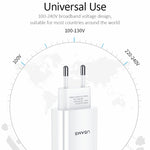 Carregador de Viagem USB Único USAMS US-CC075 T18 2.1A, Ficha UE, Ficha UE