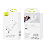 Carregador de Viagem USB Único USAMS US-CC075 T18 2.1A, Ficha UE, Ficha UE