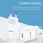 Carregador de Viagem USB Único USAMS US-CC075 T18 2.1A, Ficha UE, Ficha UE