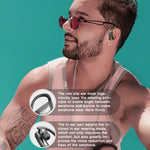 Auricular Bluetooth Sem Fios 258 com Gancho para Orelha, Caixa de Carregamento e Ecrã Digital, Suporta Toque, Chamada HD, Assistente de Voz e NFC, MD03 Preto, 258 Branco