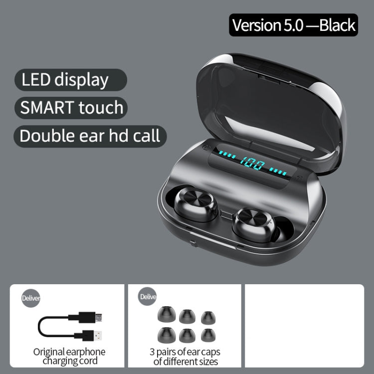 Auricular Bluetooth TWS 263 CVC8.0 com Cancelamento de Ruído e Caixa de Carregamento, Suporta Toque, Ecrã LED de Bateria Três Telas, Suporte para Telemóvel, Power Bank, Chamada HD e Assistente de Voz, 263