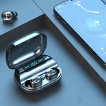 Auricular Bluetooth TWS 263 CVC8.0 com Cancelamento de Ruído e Caixa de Carregamento, Suporta Toque, Ecrã LED de Bateria Três Telas, Suporte para Telemóvel, Power Bank, Chamada HD e Assistente de Voz, 263