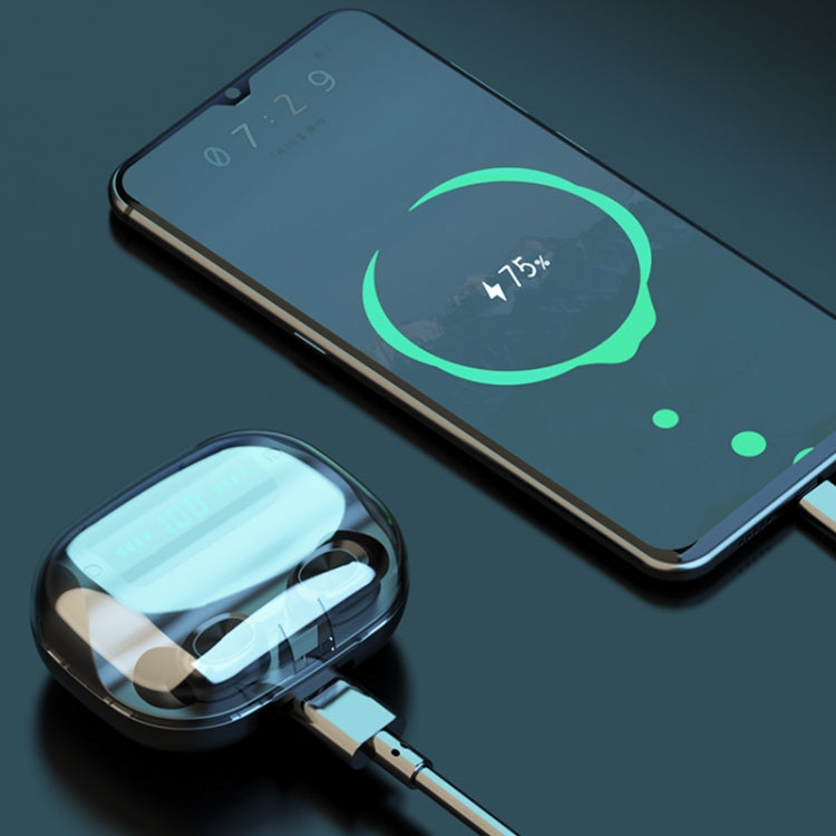 Auricular Bluetooth TWS 263 CVC8.0 com Cancelamento de Ruído e Caixa de Carregamento, Suporta Toque, Ecrã LED de Bateria Três Telas, Suporte para Telemóvel, Power Bank, Chamada HD e Assistente de Voz, 263