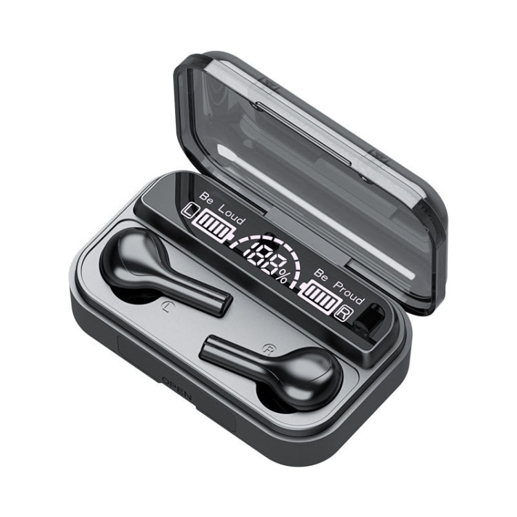Auricular Bluetooth TWS 278 com Cancelamento Ativo de Ruído, Caixa de Carregamento, Ecrã Digital LED, Luzes Respiratórias, Chamada e Assistente de Voz, 278 Preto, 278 Branco
