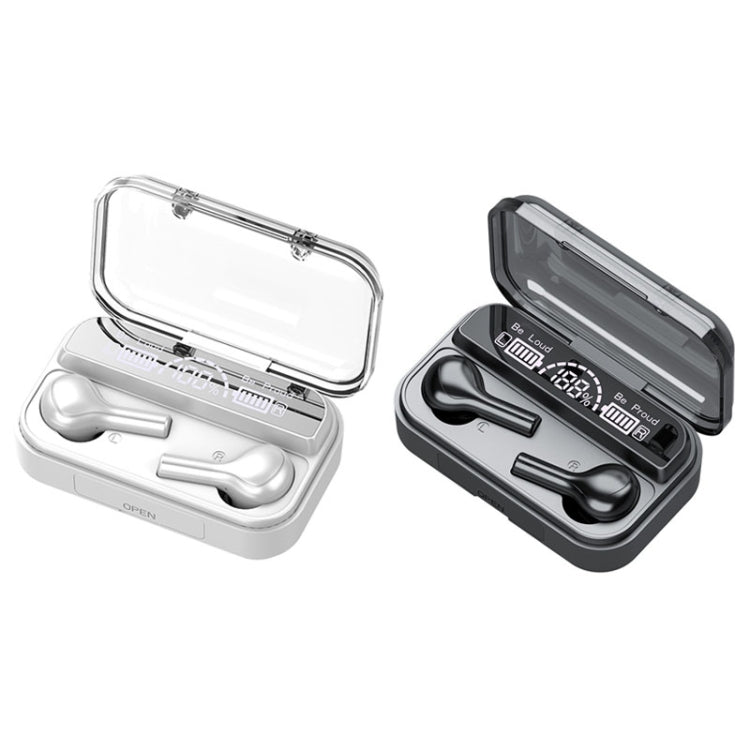 Auricular Bluetooth TWS 278 com Cancelamento Ativo de Ruído, Caixa de Carregamento, Ecrã Digital LED, Luzes Respiratórias, Chamada e Assistente de Voz, 278 Preto, 278 Branco