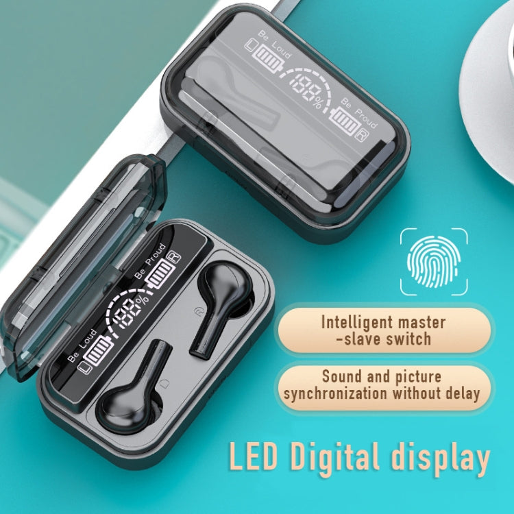 Auricular Bluetooth TWS 278 com Cancelamento Ativo de Ruído, Caixa de Carregamento, Ecrã Digital LED, Luzes Respiratórias, Chamada e Assistente de Voz, 278 Preto, 278 Branco