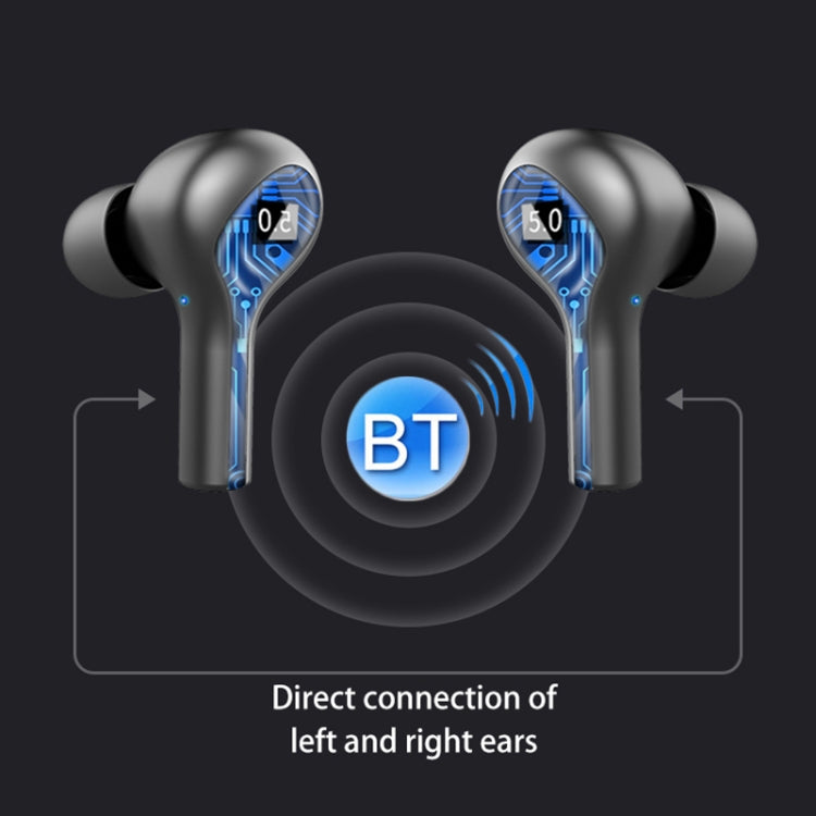 Auricular Bluetooth TWS 278 com Cancelamento Ativo de Ruído, Caixa de Carregamento, Ecrã Digital LED, Luzes Respiratórias, Chamada e Assistente de Voz, 278 Preto, 278 Branco