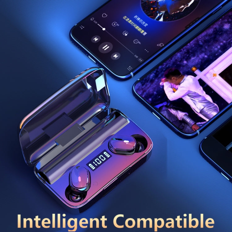 Auricular Bluetooth A9 TWS com Cancelamento de Ruído Duplo CVC8.0 e DSP, Caixa de Carregamento Magnética e Ecrã Digital LED, Suporte a Toque, Chamada HD, Siri e Power Bank, A9