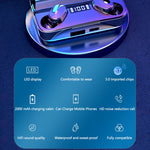 Auricular Bluetooth A9 TWS com Cancelamento de Ruído Duplo CVC8.0 e DSP, Caixa de Carregamento Magnética e Ecrã Digital LED, Suporte a Toque, Chamada HD, Siri e Power Bank, A9