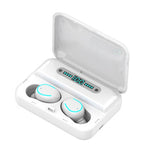 Auricular Bluetooth Inteligente F9-5 com Cancelamento de Ruído, Toque e Caixa de Carregamento, Suporta Ecrã LED de Energia Três Telas, Chamada HD, Power Bank e Siri, F9-5 Preto, F9-5 Branco